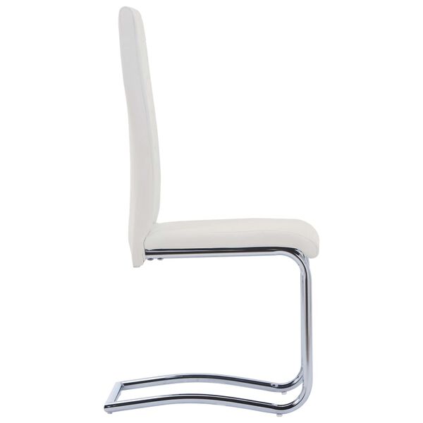 vidaXL カンチレバーダイニングチェア 2点 ホワイト 合成皮革製