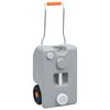 vidaXL タイヤ付き ウォータータンク キャンプ用 25L グレー