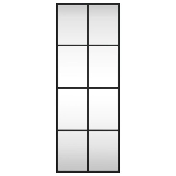 vidaXL ウォールミラー ブラック 30x80 cm 長方形 アイアン