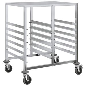 vidaXL トレイトロリー 12 GNコンテナ付き 75x55x87 cm ステンレススチール