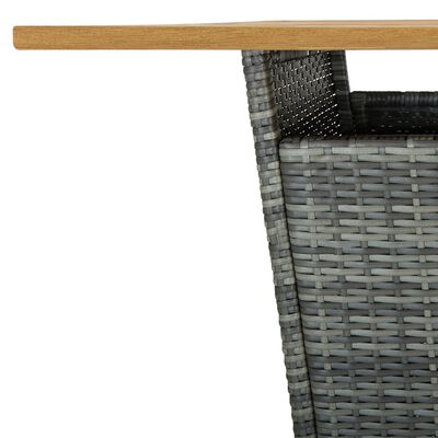 vidaXL バーテーブル グレー 80x80x110cm ポリラタン＆アカシア無垢材