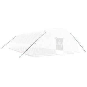vidaXL スチールフレーム温室 ホワイト 72 m&sup2; 12x6x2.85 m