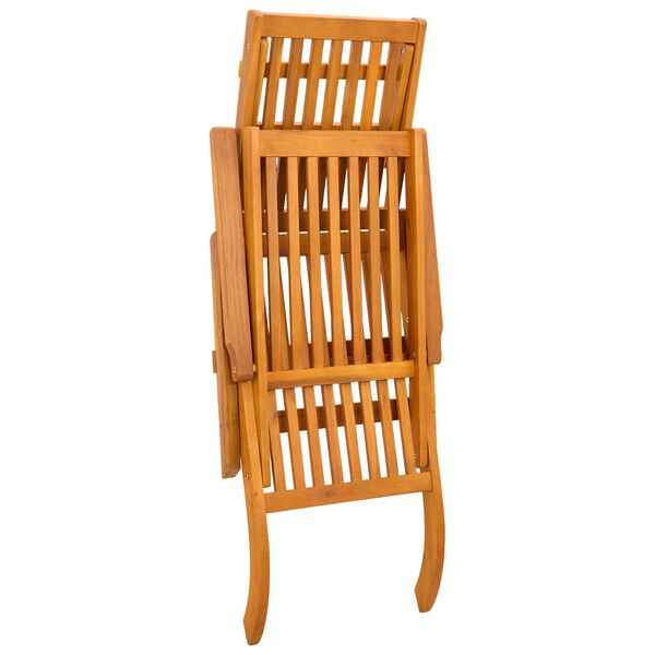 vidaXL 屋外デッキチェア フットレスト＋テーブル付 アカシア無垢材