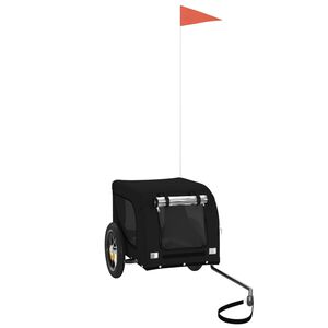 vidaXL 自転車用ペットトレーラー ブラック オックスフォード生地＆鉄