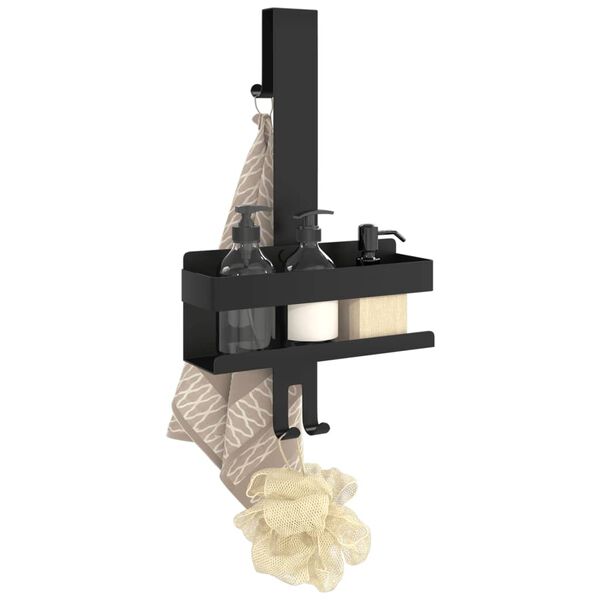 vidaXL 吊り下げ式シャワーキャディ マットブラック つや消し 304 ステンレススチール製