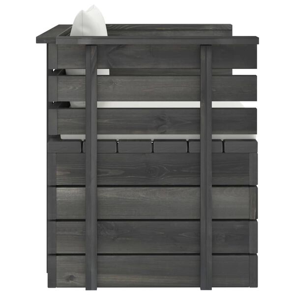 vidaXL ガーデンアームチェア クッション付き パイン無垢材