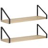vidaXL 壁棚 2 個 ソノマオーク 50 x 16 x 15.5 cm