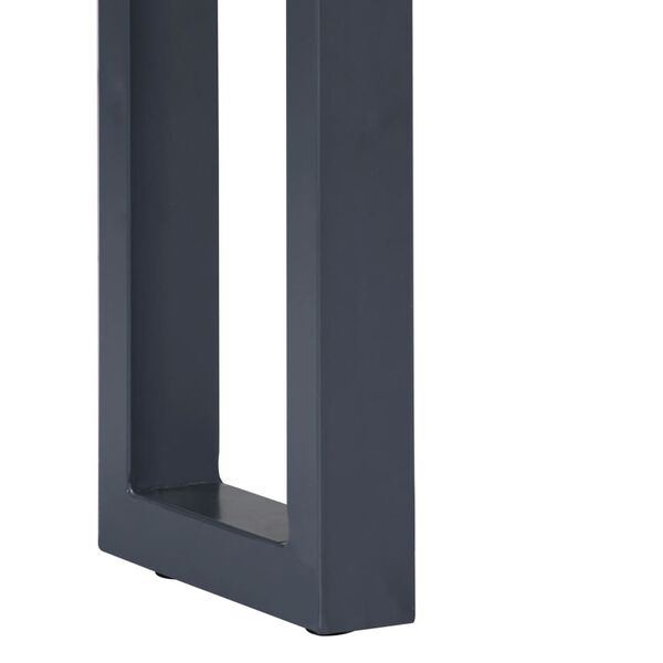 vidaXL コンソールテーブル グレー 115x35x76cm アカシア無垢材＆鉄製