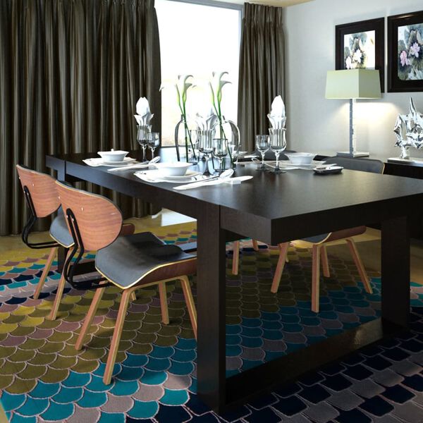 vidaXL ダイニングチェア 4点セット 曲げ木＆合成皮革製