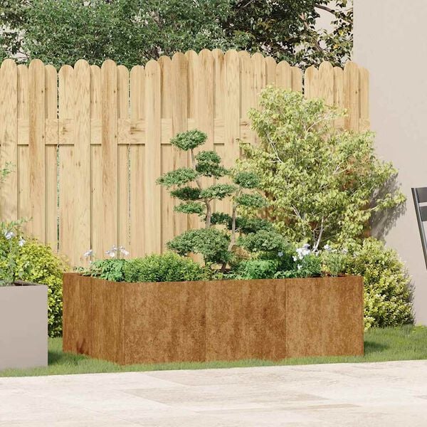 vidaXL プランター ラスティ 120x80x40 cm 耐候性スチール