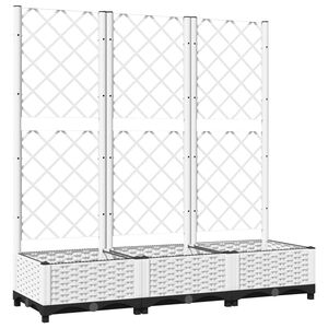 vidaXL ガーデンプランター トレリス付き ホワイト 120x40x121,5 cm PP