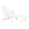 vidaXL 折りたたみ式サンラウンジャー プラスチック製 ホワイト