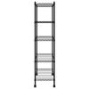 vidaXL 324630 vidaXL 5-Tier Storage Shelf with Wheels 75x35x155 cm Black 250 kg