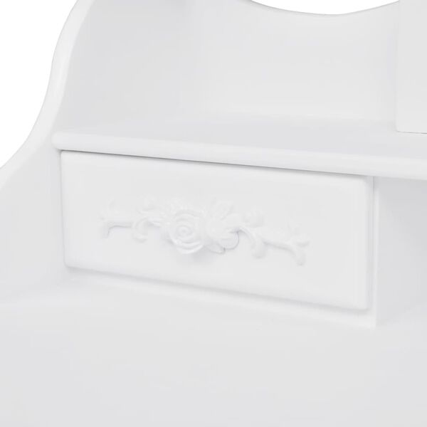 vidaXL 化粧台 スツール＆鏡3枚付き ホワイト