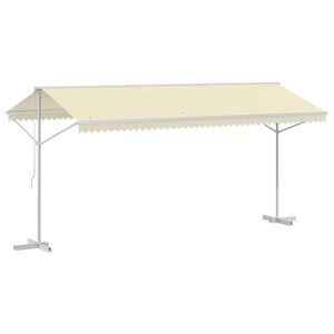 vidaXL 自立型オーニング 500&times;300cm クリーム