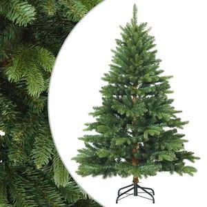 vidaXL 人工ヒンジ付きクリスマスツリー スタンド付き 緑 120 cm PVC、PE、スチール