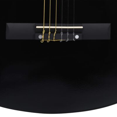 vidaXL クラシックギター 初心者用 ブラック 4/4 39" バスウッド