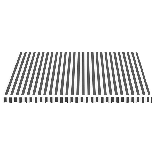 vidaXL オーニング用 交換用生地 アントラシート＆ホワイト 4x3.5m