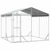 vidaXL 屋外犬小屋 屋根付き シルバー 3x3x2.5 m 亜鉛メッキ鋼製
