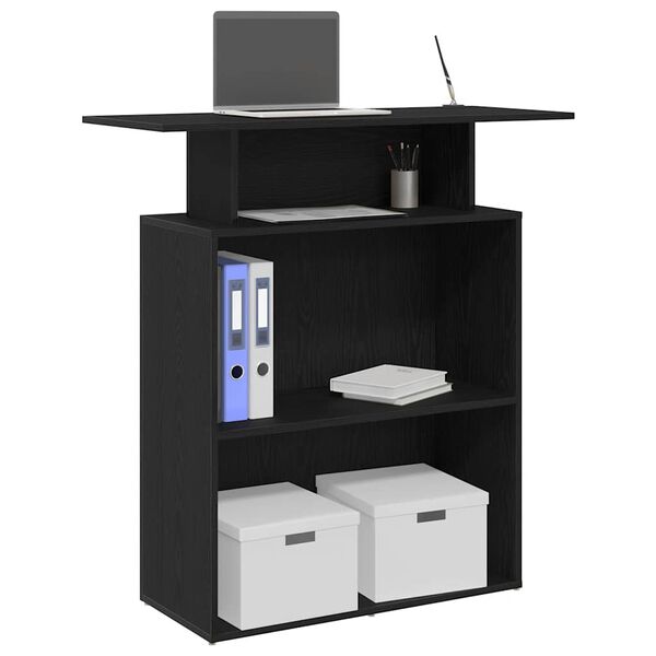 vidaXL 受付デスク ブラック 100x40x104 cm エンジニアードウッド