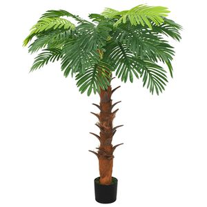 vidaXL 人工観葉植物 ソテツ 鉢付き 160cm グリーン