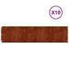 vidaXL 芝生エッジング 10 個 25 x 103 cm 耐候性スチール 錆