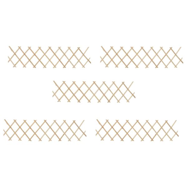 vidaXL トレリスフェンス 5面 180x30cm モミ材