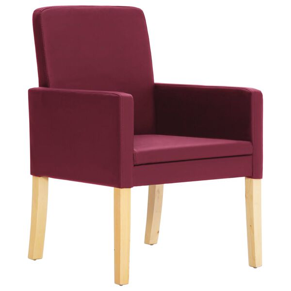 vidaXL ダイニングチェア 2点 ワインレッド 合成皮革製