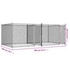 vidaXL 犬用ケージ ドア付き グレー 4x2x1.5 m 亜鉛メッキ鋼