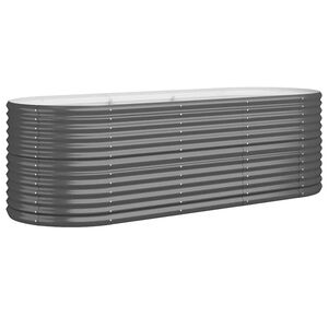 vidaXL ガーデンプランター 亜鉛メッキスチール 224x80x68 cm アントラシート