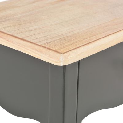 vidaXL ナイトテーブル 40x30x50cm パイン無垢材 ブラック＆ブラウン