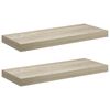 vidaXL フローティングウォールシェルフ 2点 オーク 60x23.5x3.8cm MDF