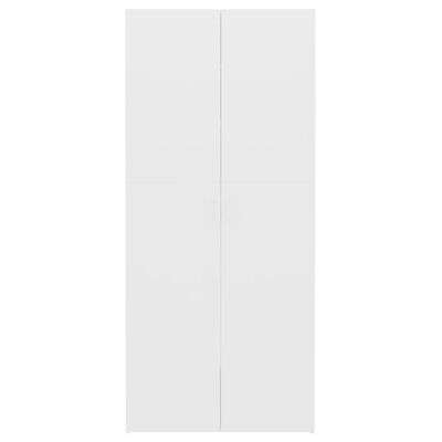 vidaXL シューズキャビネット 白色 80x35.5x180cm パーティクルボード