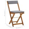 vidaXL 折りたたみビストロ3点セット クッション付き アカシア無垢材