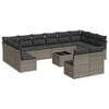 vidaXL ガーデンラウンジ13点セット クッション付き グレー ポリラタン製