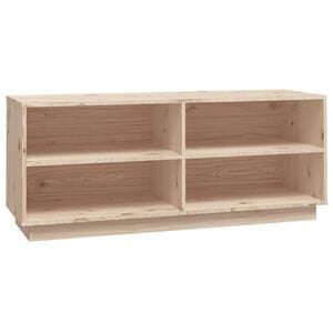 vidaXL シューズキャビネット 110x34x45 cm 無垢のパイン材