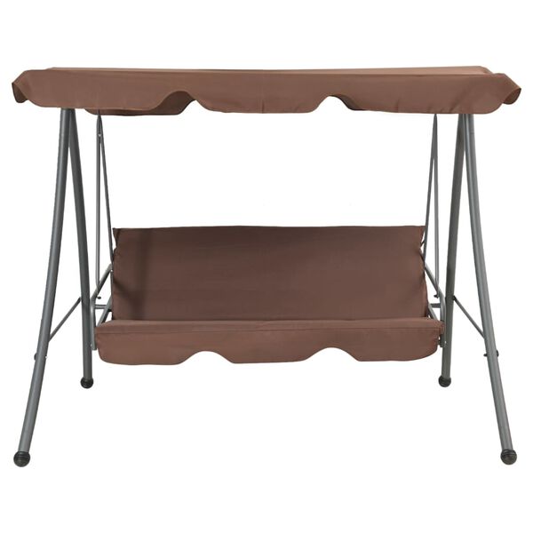 vidaXL 屋外用 スイングベンチ キャノピー付き コーヒー