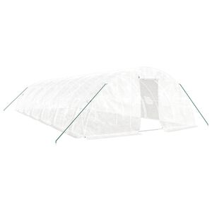 vidaXL スチールフレーム温室 ホワイト 60 m&sup2; 12x5x2.3 m