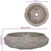 vidaXL 洗面器 直径40x12cm 大理石 グレー