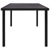 vidaXL 313094 vidaXL Garden Table with Glass Tabletop Black 150x90x74 cm Steel