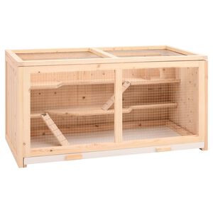vidaXL ハムスターケージ 89.5x45x45 cm 無垢材 モミ材