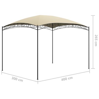 vidaXL ガーデンガゼボ 3x4x2.65m クリーム 180g/m²