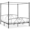 vidaXL ベッドフレーム キャノピー付き ブラック 金属製 180x200cm