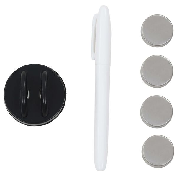 vidaXL 壁掛け用 マグネット黒板 ガラス 60x40cm