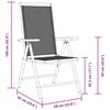 vidaXL 折りたたみガーデンバーチェア 6点 ブラック 合成繊維