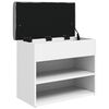vidaXL シューベンチ ホワイト 62x32x50 cm エンジニアードウッド