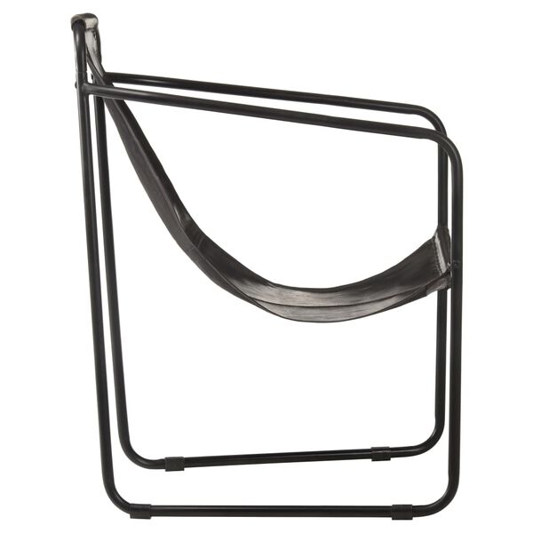 vidaXL リラックスアームチェア ブラック 本革製