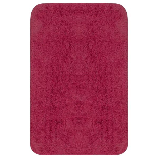 vidaXL バスマット 3点セット 布製 フクシア