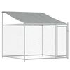 vidaXL 犬用ケージ ルーフ&ドア付き グレー 8x2x2 m 亜鉛メッキ鋼