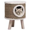 vidaXL 猫用ハウス 木製の脚付き 41cm シーグラス製